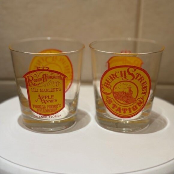 Church Street Station VTG Collectible Souvenir Glass set of 2 Rosie O-Grady's FL - Picture 1 of 7